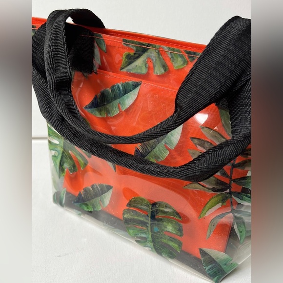 Monstera Leaves Clear Vinyl Tote - Picture 3 of 12